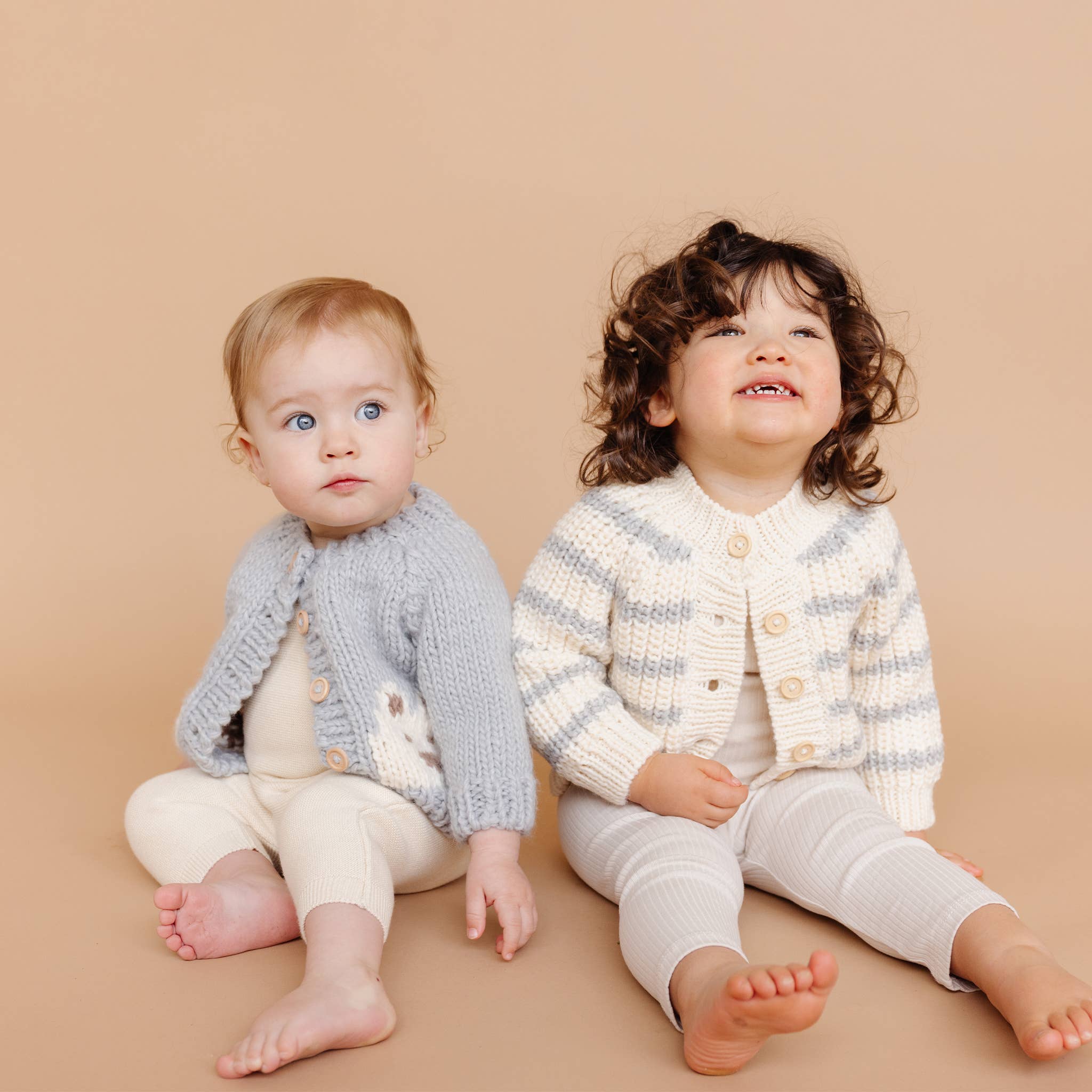 The Blueberry Hill - Rib Knit Stripe Cardigan, Bowie Grey | Baby & Kid Sweater