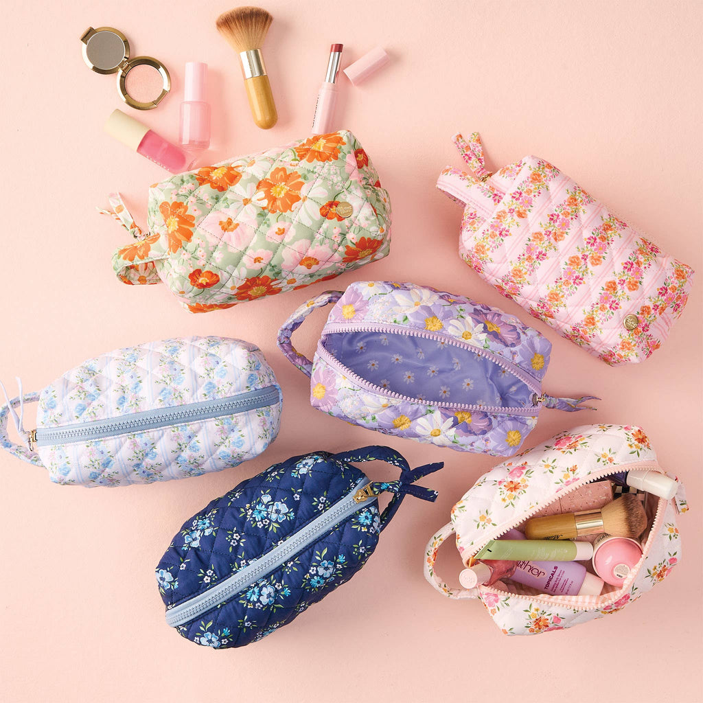 The Darling Effect - Essentials Quilted Cosmetic Pouch || Petal Parade Pink