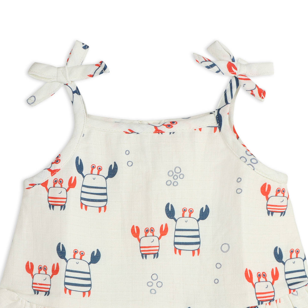 Viverano Organics - Nautical Crab Shoulder Tie Baby Top + Bottom