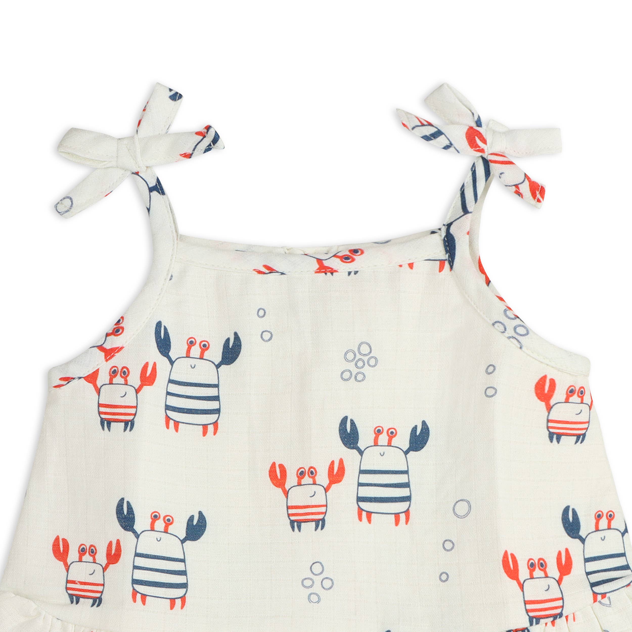Viverano Organics - Nautical Crab Shoulder Tie Baby Top + Bottom