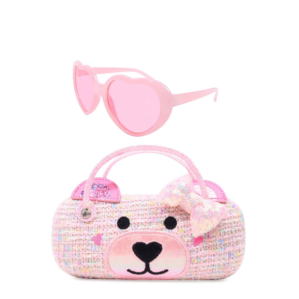 OMG Accessories - Miss Winny Teddy Tweed Sunglasses and Case