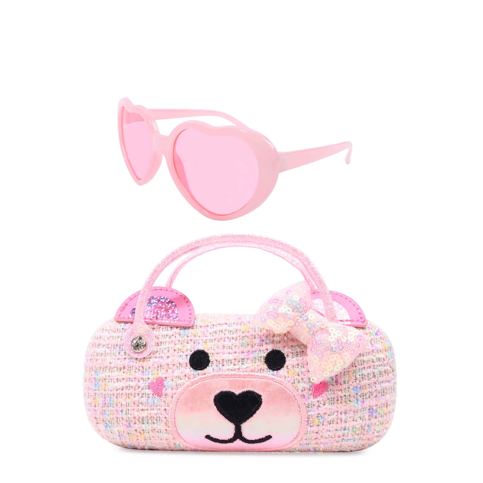 OMG Accessories - Miss Winny Teddy Tweed Sunglasses and Case