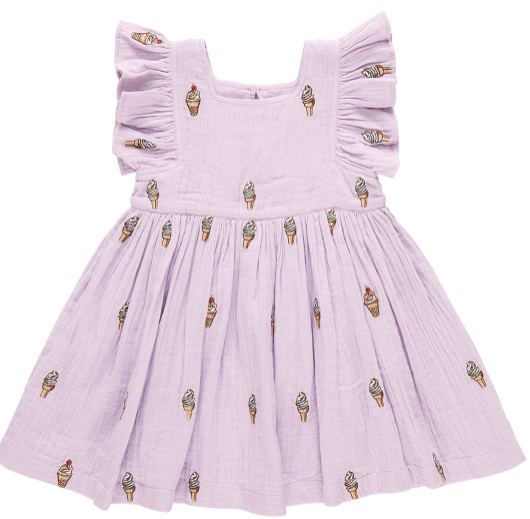 Pink Chicken - Girls Elsie Dress || Lavender Soft Serve